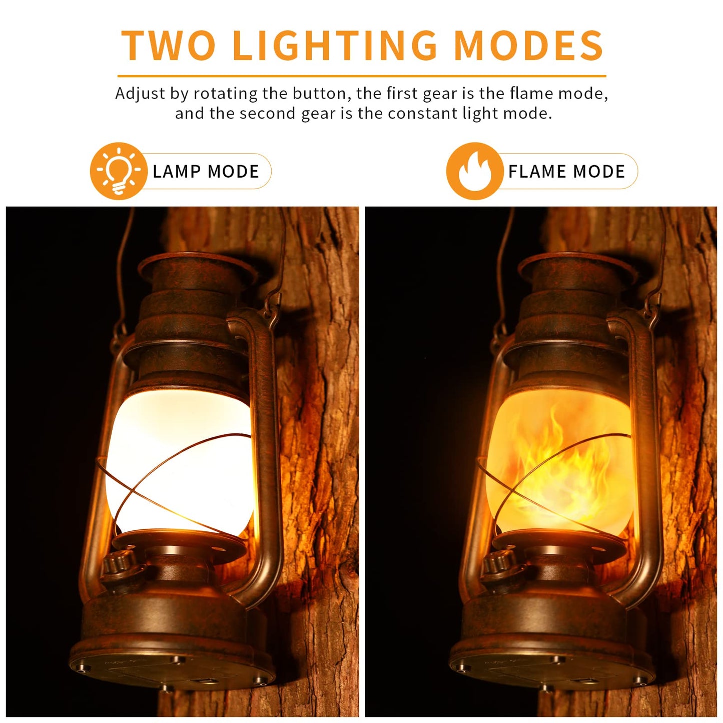Solar Lantern Outdoor Hanging Solar Lights Dancing Flame Led Waterproof Camping Lamps  Auto On/Off  Landscape Decor For Table Patio Garden Yard Pathway Porch (Pack Of 2)