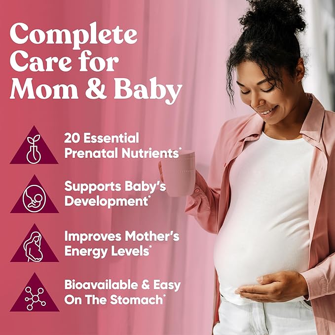 Glow Prenatal Vitamins for Women 3-Pack Bundle – 20-in-1 Vital Nutrients for Healthy Pregnancy and Fetal Development – Folic Acid & Vegan DHA For Baby's Growth & A Comfortable Pregnancy – 180 Capsules