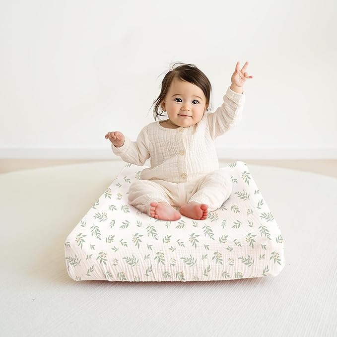 Changing Pad Cover for Neutral Baby Muslin Soft Cotton Diaper Changing Table Pad Cover Changing Pad Sheets for Girls and Boys - 2 Pack(Green)