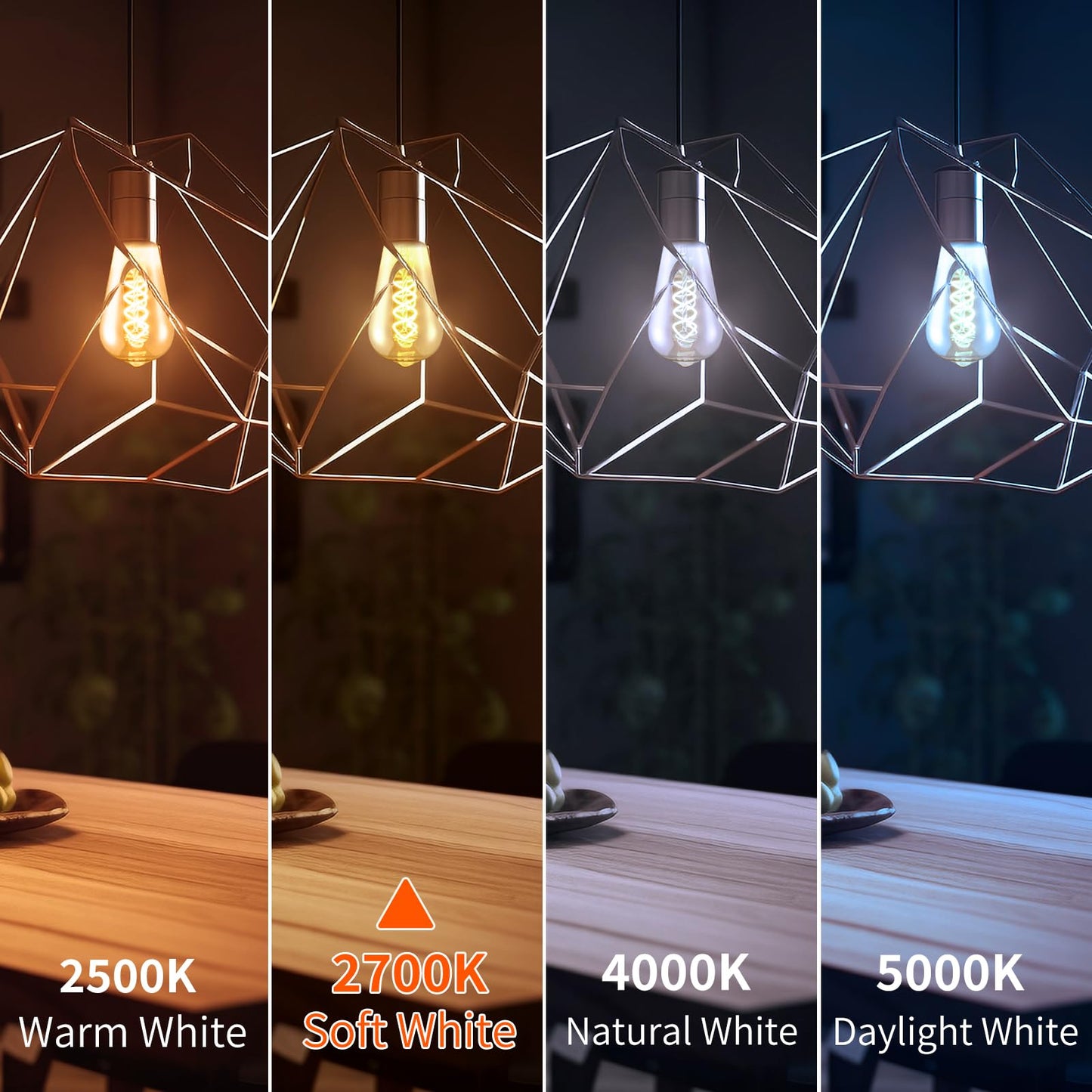 Decoaui E26 St64 Vintage Edison Light Bulbs  Smoky Grey Coated Glass  Dimmable  4W(20W Equivalent) 200 Lumin  2700K Soft White  Spiral Filaments Design  Antique Style  25000 Hrs  3-Pack
