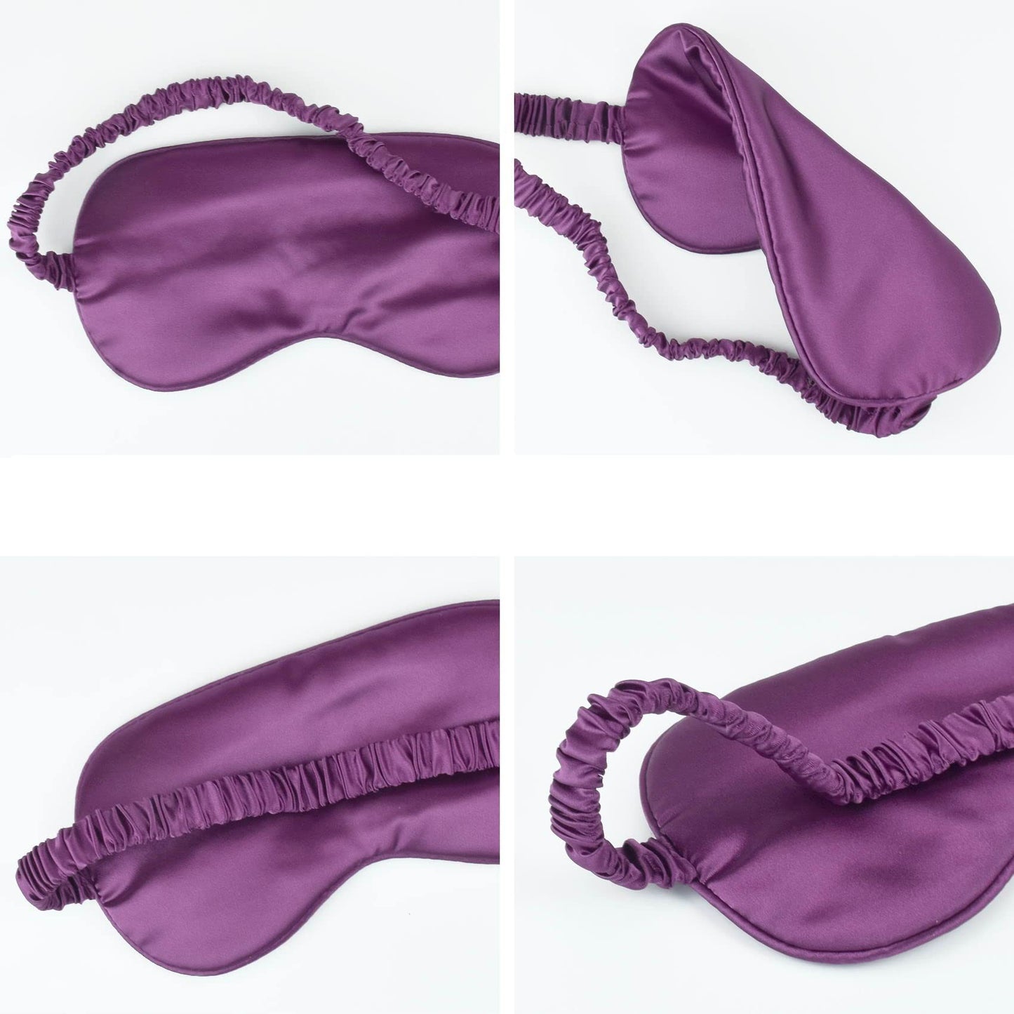 1 Pack Sleep Mask, Silk Eye Mask with Elastic Strap, Blindfold, Soft Silk Sleeping Mask for Girls, Women, Men (Purple)