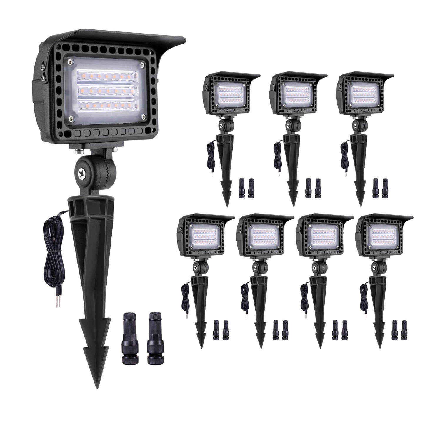 Gardenreet Outdoor LED Wall Wash Lights - 7W Low Voltage Landscape Flood Lights, 12V Waterproof Hardwired Angle Adjustable, Warm