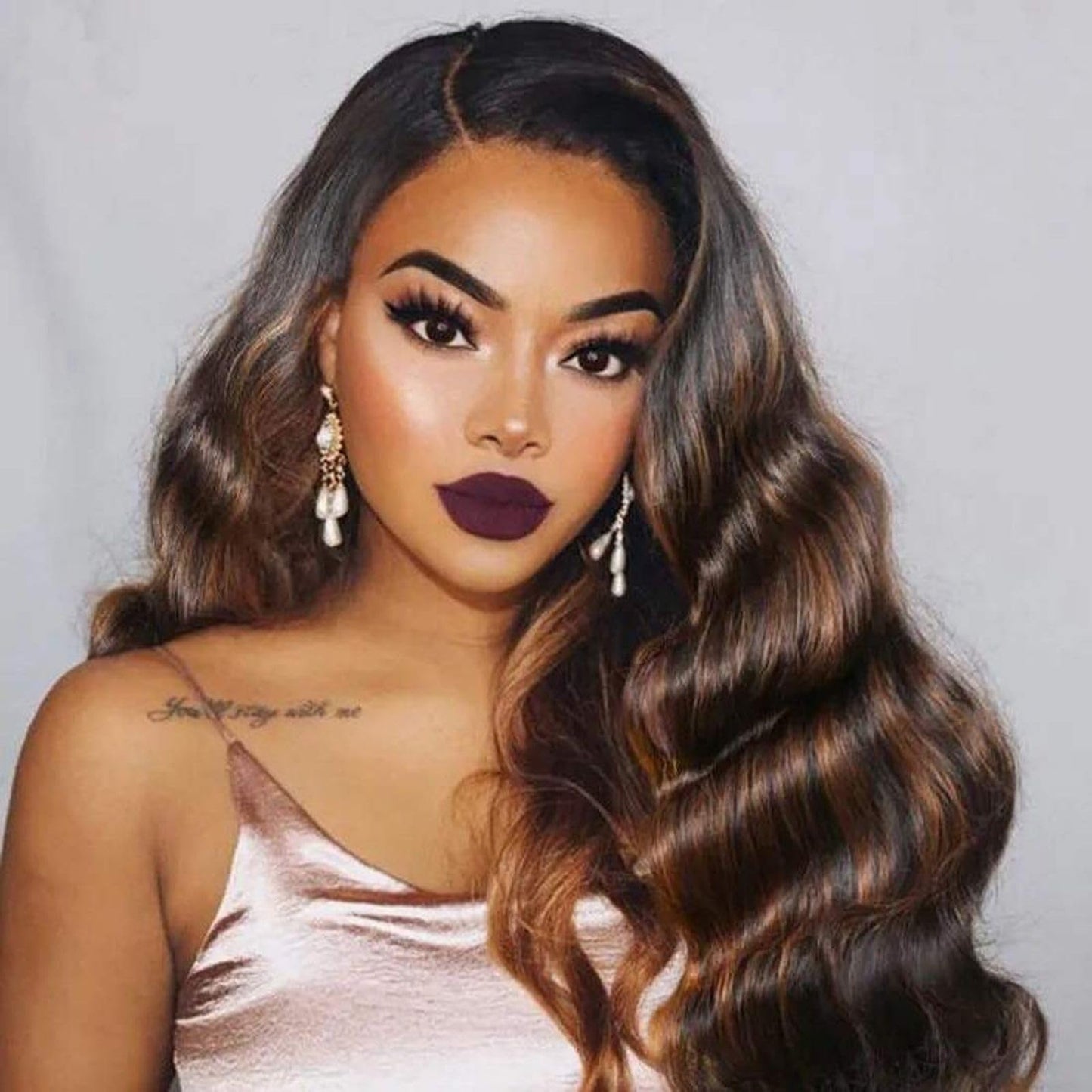MOMOSHERO 1b/30 Highlight Single Bundle Human Hair 18 Inch, Ombre Body Wave Fb30 Colored 12A Black and Dark 1 Bundle, Brown Two