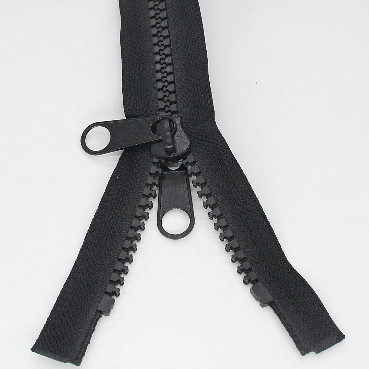 Leekayer 1PCS #10 84 Inch Heavy Duty Zippers for Sewing Separating Large Plastic Zippers Black Tape with Double Pull Tab Slider, Sleeping Bag, Boat, Canvas, Cover, Trampoline, Dog Bed,Tent (84" 1pcs)