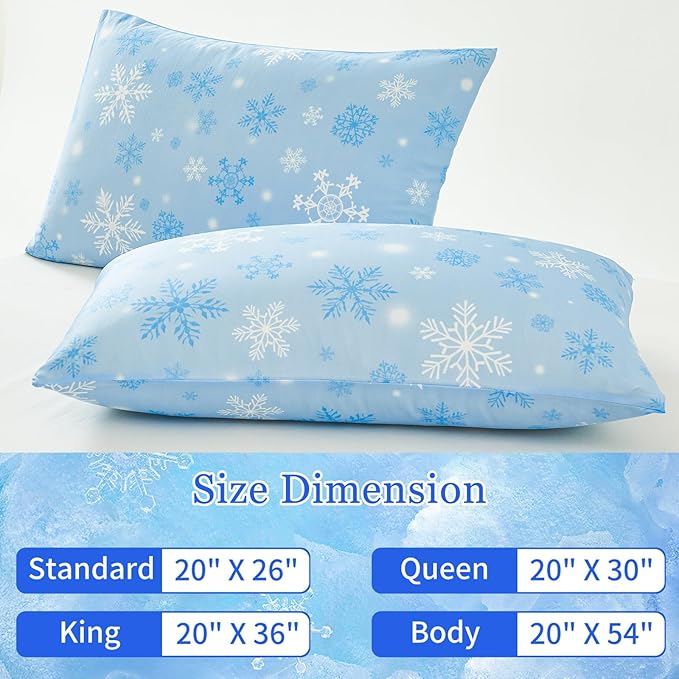Cooling Pillow Cases for Hot Sleepers - Double Side Arc-Chill Q-Max>0.5 Cooling Fiber Cool Pillow Cases 2 Pack - Breathable Soft Cold Pillow Cases with Hidden Zipper (20" x 26")