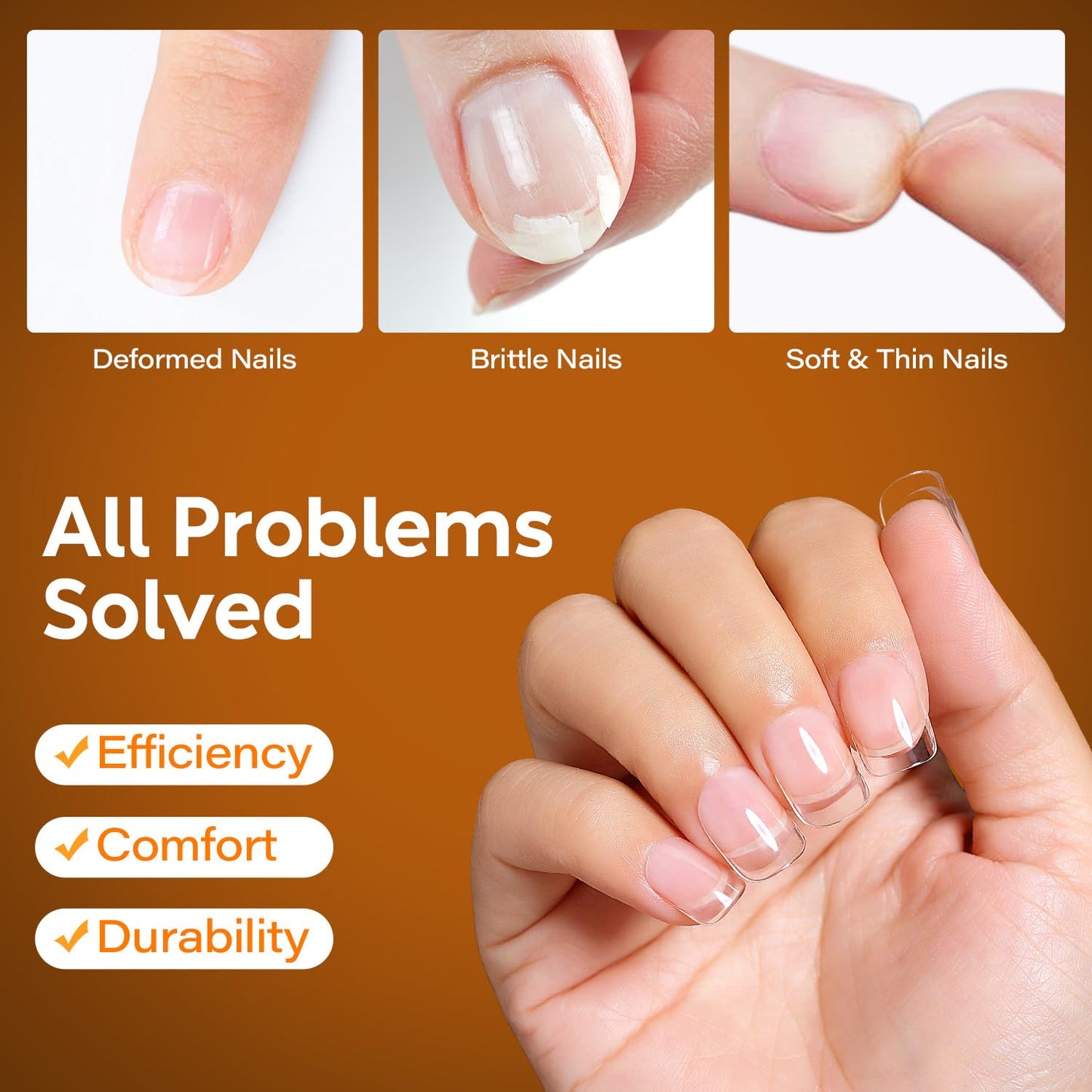 Nicedeco Gel Nail Tips Short Square Shape Nails, 504Pcs Pre Shaped Soft Tips Full Cover False Nails for Gel Nail Extensions Pres