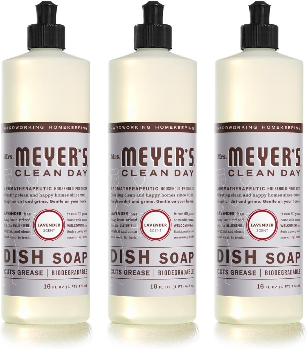 Mrs. Meyer's - Clean Day Liquid Dish Soap Lavender - 16 oz.3 Pack