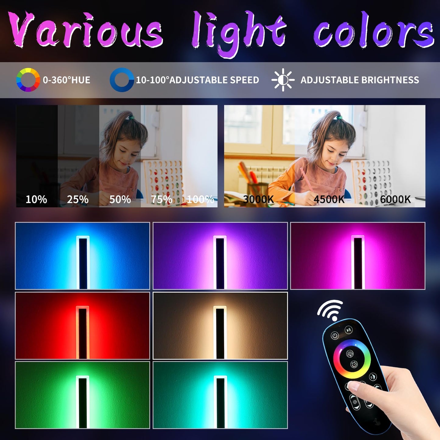 Daoseolo 2 Pack Modern Outdoor Wall Light  59Inch Rgb Led Wall Sconce  Ip65 Waterproof  10 Colors Dimmable Wall Mount Light Fixture For Fence  Garage  House  Black Aluminium  With Remote Control