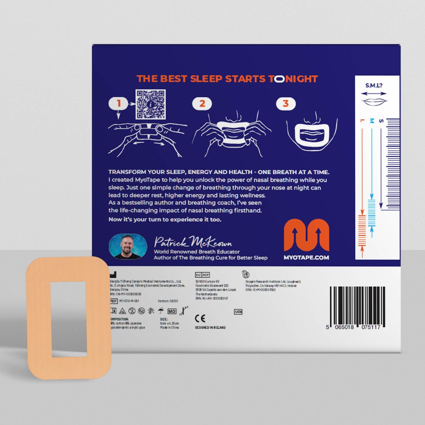 MyoTape - Sleep Tape 30 Nights Supply - Reduce Snoring - Improve Your Sleep - Promote Nasal Breathing - Comfortable & Gentle On Skin - Medium