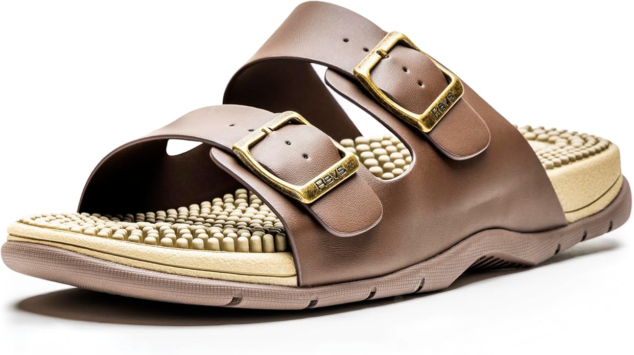 Revs Premium Acupressure & Reflexology Massage Sandals. Vegan, Shock Absorbing, Cushion Sole, Orthotic Arch Support. Take ...