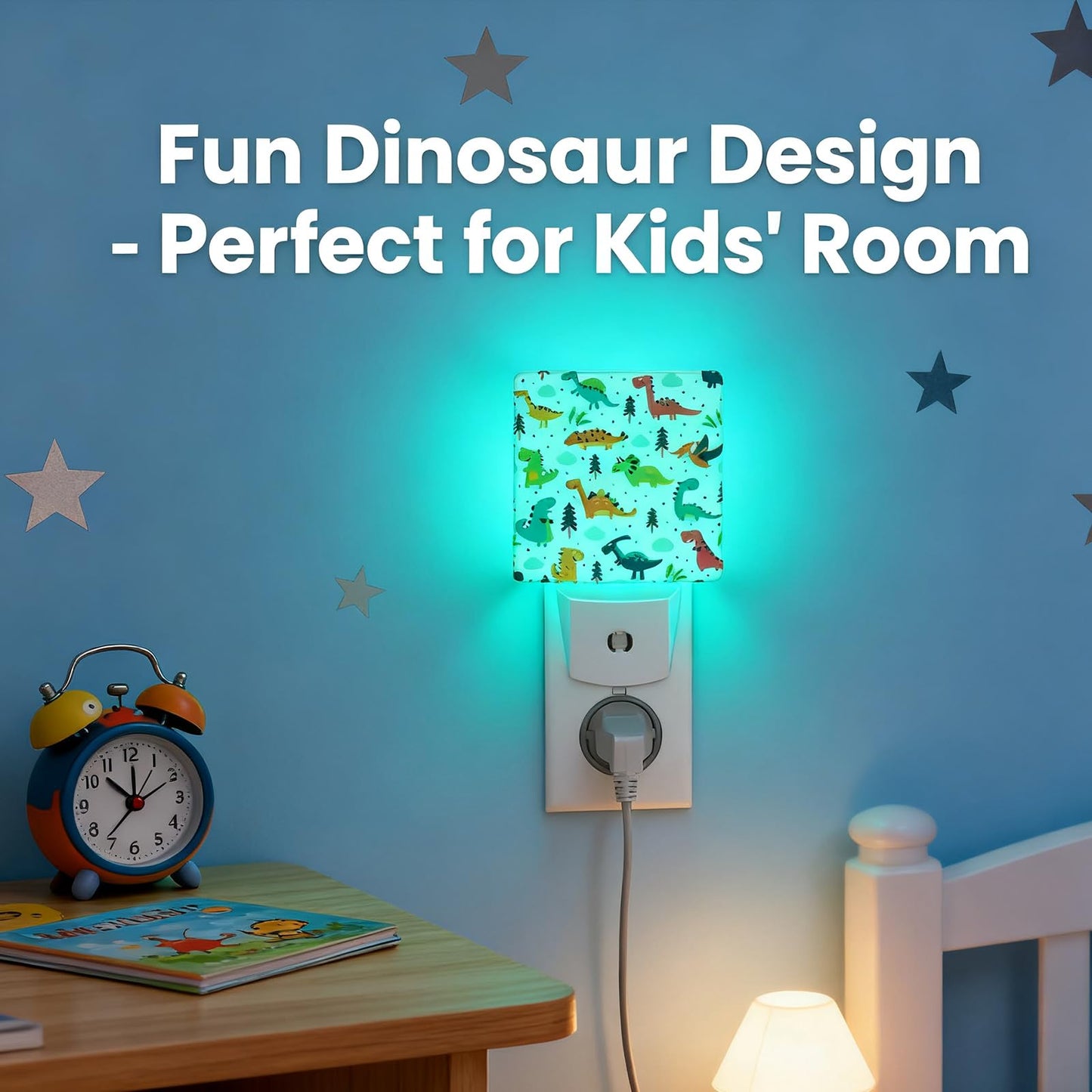 Caifujiqi Night Light - Dusk to Dawn Smart Sensor LED Lamp, Starfish 4 Model, Energy Efficient, White, for Bedroom, Bathroom, Kitchen, Hallway