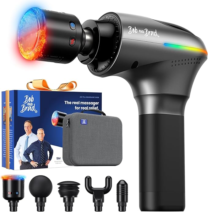 BOB AND BRAD A2 Pro Massage Gun with Heat and Cold Therapy, FSA Eligible/HSA Eligible, Professional Percussion Massage Gun...