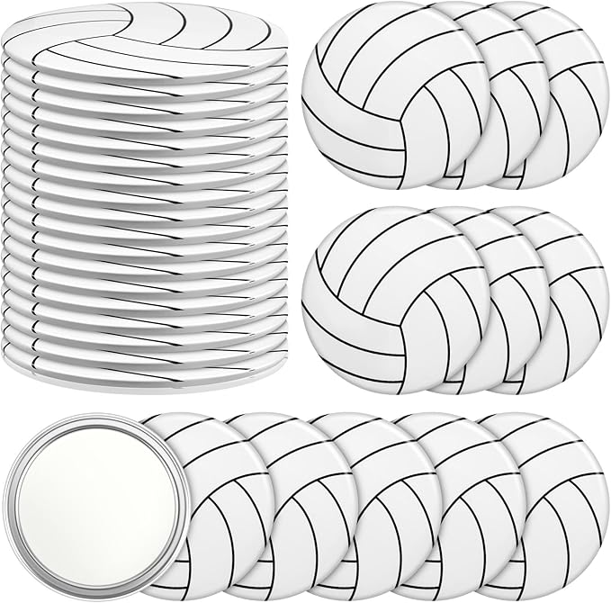 Taiyin 18 Pcs Volleyball Gifts for Team Bulk Valentines Volleyball Compact Mirror Round Sport Makeup Pocket Mirror 2.76 In...
