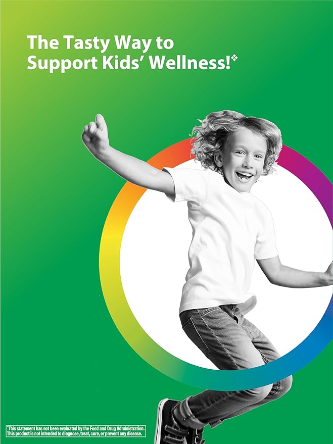 Rainbow Light Kid's Sunny Gummies Vitamin D3 1000 IU Gummy Supplement, Assorted Fruit Flavor, 60 Count, 1 Bottle