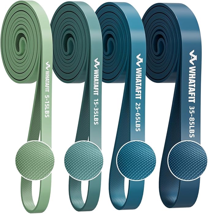 WHATAFIT Resistance Bands,Pull Up Assist Bands Set with Handles, Exercise & Workout Bands with Door Anchor for Men & Women...