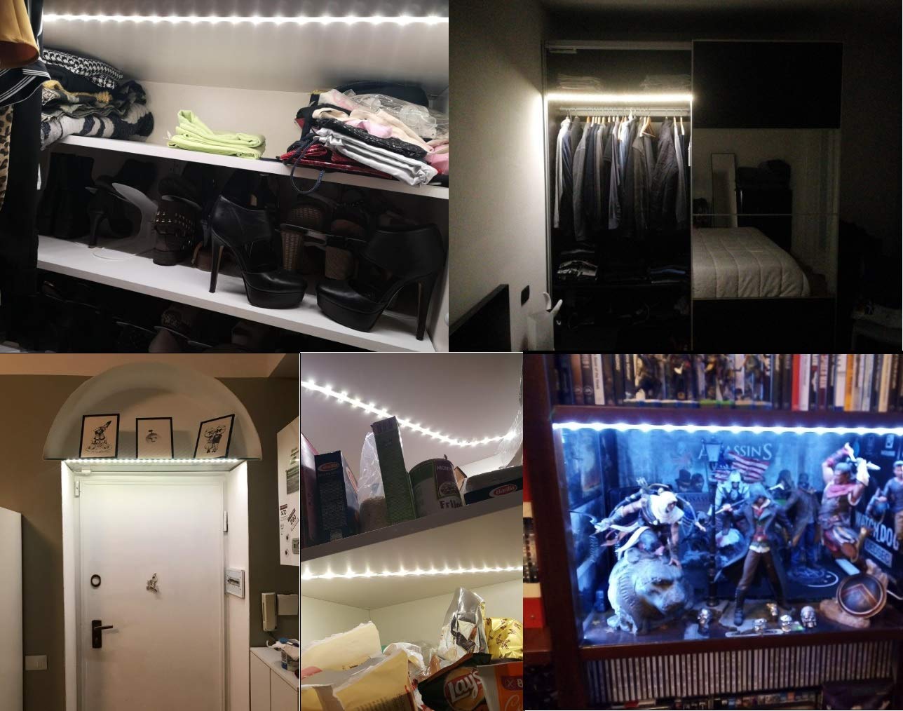 Kucam Motion Sensor Led Closet Light, 1.5M Battery-Powered, 6000K White, Pir Auto On/Off, Ideal For Wardrobe, Bathroom, Kitchen