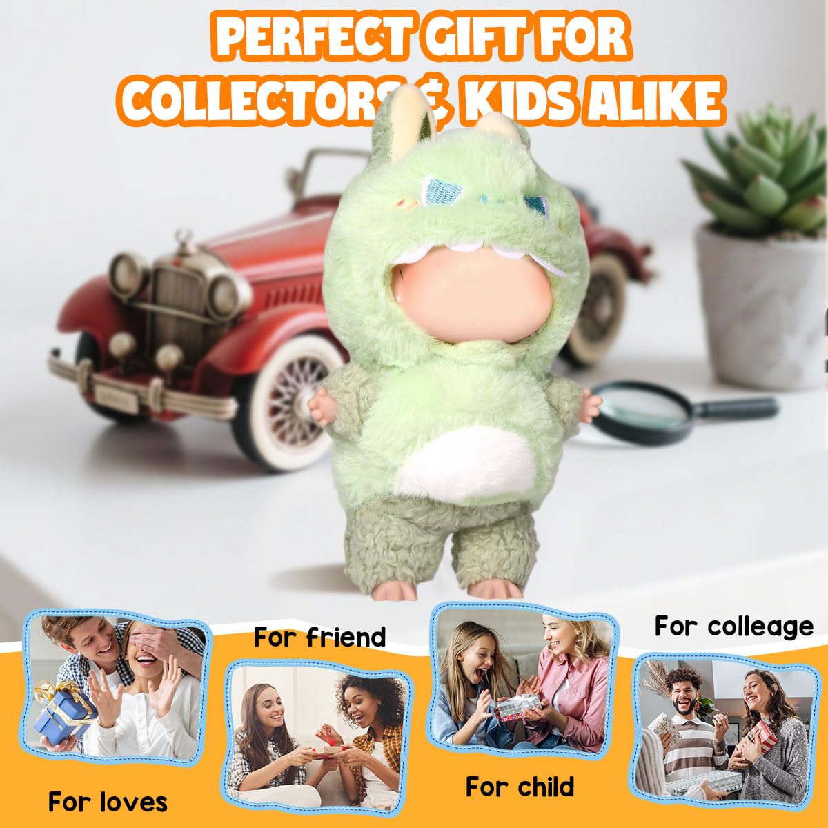 AICase for 17cm Doll Dinosaur Clothes/Outfit,Clothing Set for 17cm Doll,2 Piece Set Hat Clothing,Boys and Girls Stylish Adorable Clothes Accessories-03