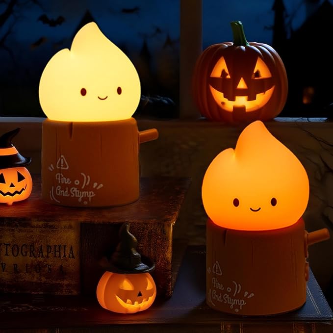 Cute Candles Light, Electronic LED Flameless Candle, Cute Emotional Support Flame Night Lamp, Mood Candlelight for Christmas Birthday Party Decor
