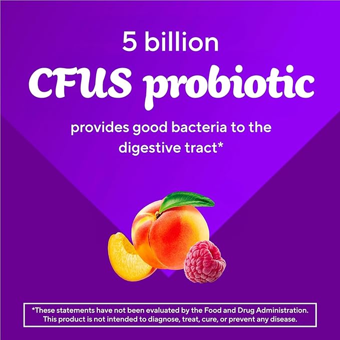 Vitafusion Probiotic Gummy Supplements, Raspberry, Peach and Mango Flavors, Probiotic Nutritional Supplements with 5 Billion CFUs, America’s Number 1 Gummy Vitamin Brand, 35 Day Supply, 70 Count