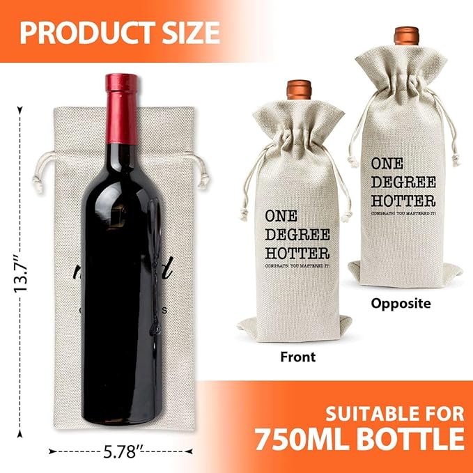 Graduation Gifts For Him Her Graduation Wine Gift Bag, For Students Masters Nurses College High Student Inspirational Graduation Farewell Gifts Drawstring Burlap Wine Bottle Bags