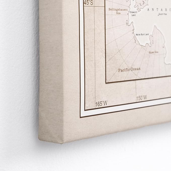 Canvas World Map with Cork Pin Board - English Lettering - Decorative Wall Decoration for All Rooms - Canvas Pictures with World Map Motif (90x60 cm, Pattern 22)