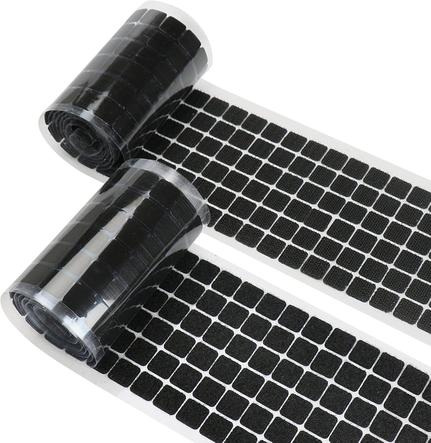 Self Adhesive Dots, 0.59 Inch Diameter 1600pcs(800Pairs) Strong Sticky Hook Tapes, Square Adhesive Back Loop Nylon Strips with Waterproof Fastener,Perfect for School Classroom,Office,DIY-Black