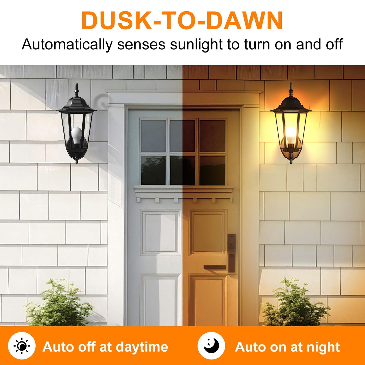 TJOY Dusk to Dawn Light Bulbs, LED Light Sensor, 9W, E26 Base, Soft White 2700K, 4 Pack