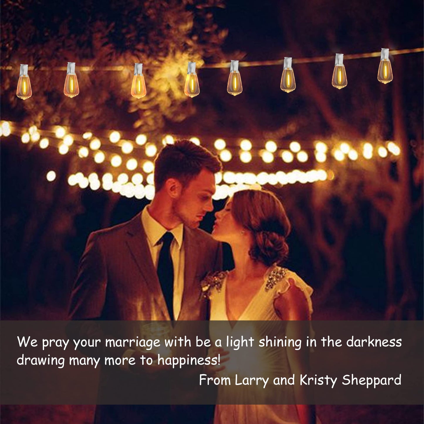 Damaing 50Ft Outdoor String Lights, Waterproof Led Patio Lights With 27 Shatterproof Vintage Bulbs, White Cable, Model Us050025