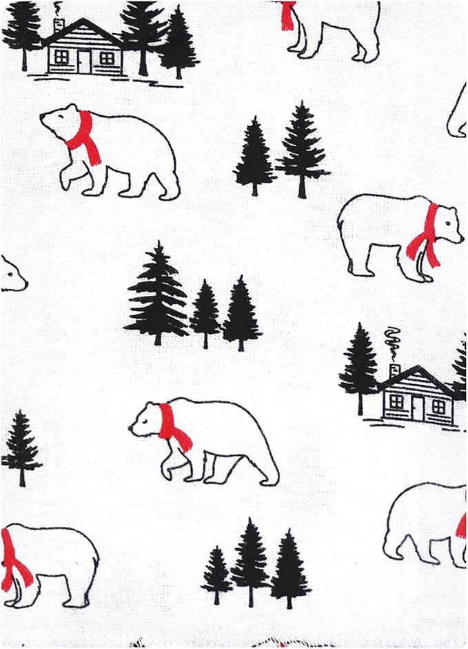 Luvable Friends Hudson Baby Flannel Burp Cloths 12pk, Plaid Bear