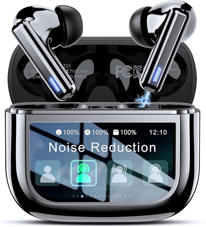 ZIUTY Wireless Earbuds Bluetooth Headphones, ANC/ENC Noise Cancelling, Ear Buds with Multifuntional Touch Screen, 40H Ster...