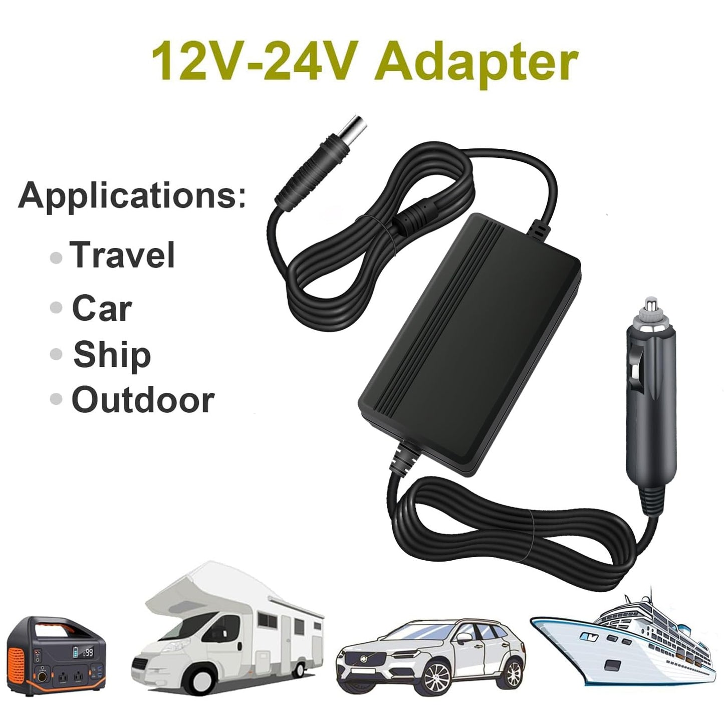 90W DC Adapter Car Charger for Resmed S10 Series,CPAP ResMed Airsense 10 S10 AirCurve 10 Series Resmed S10 370001 37297 Rockpals 300W/500W Vehicle Power Supply Charger
