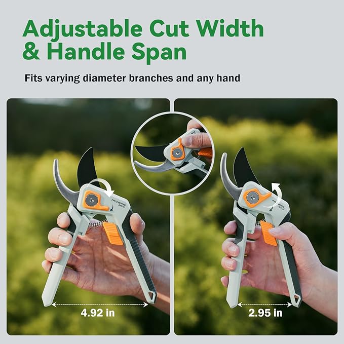 PrunePro 8" Professional Pruning Shears for Gardening Bypass Hand Pruner Stainless Steel Sharp Garden Scissors Plant Flower Rose Garden Clipper - 2 Pack