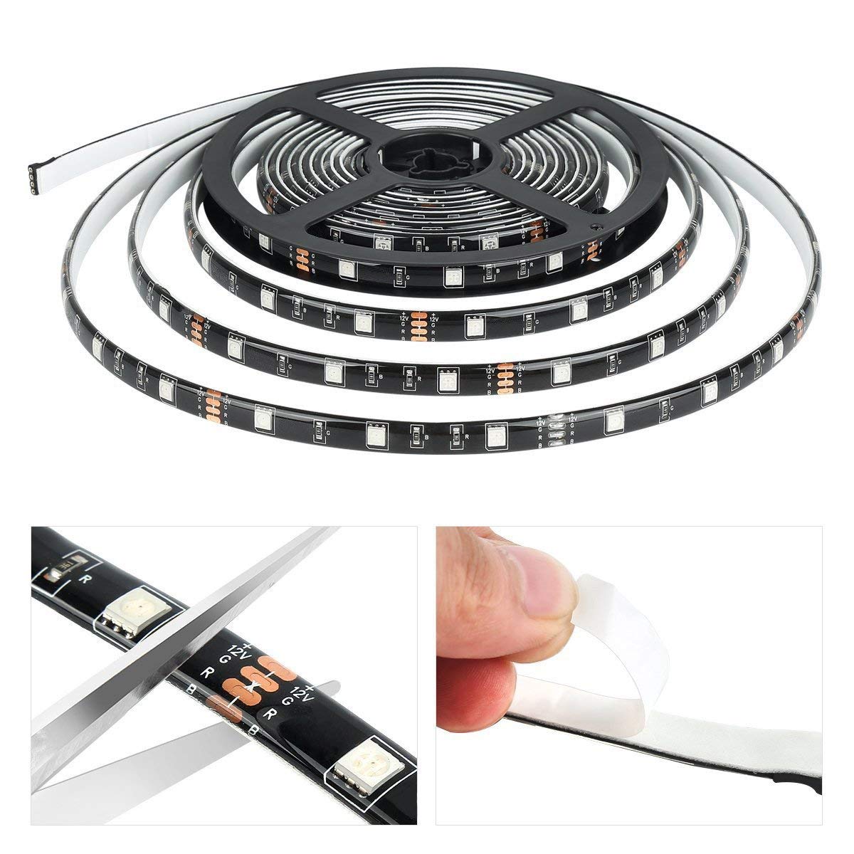 Miheal 32.8 Ft Led Strip Lights Kit, 300 Leds, Waterproof 5050 Rgb, With Rf Controller, For Home, Kitchen, And Bedroom Decoration