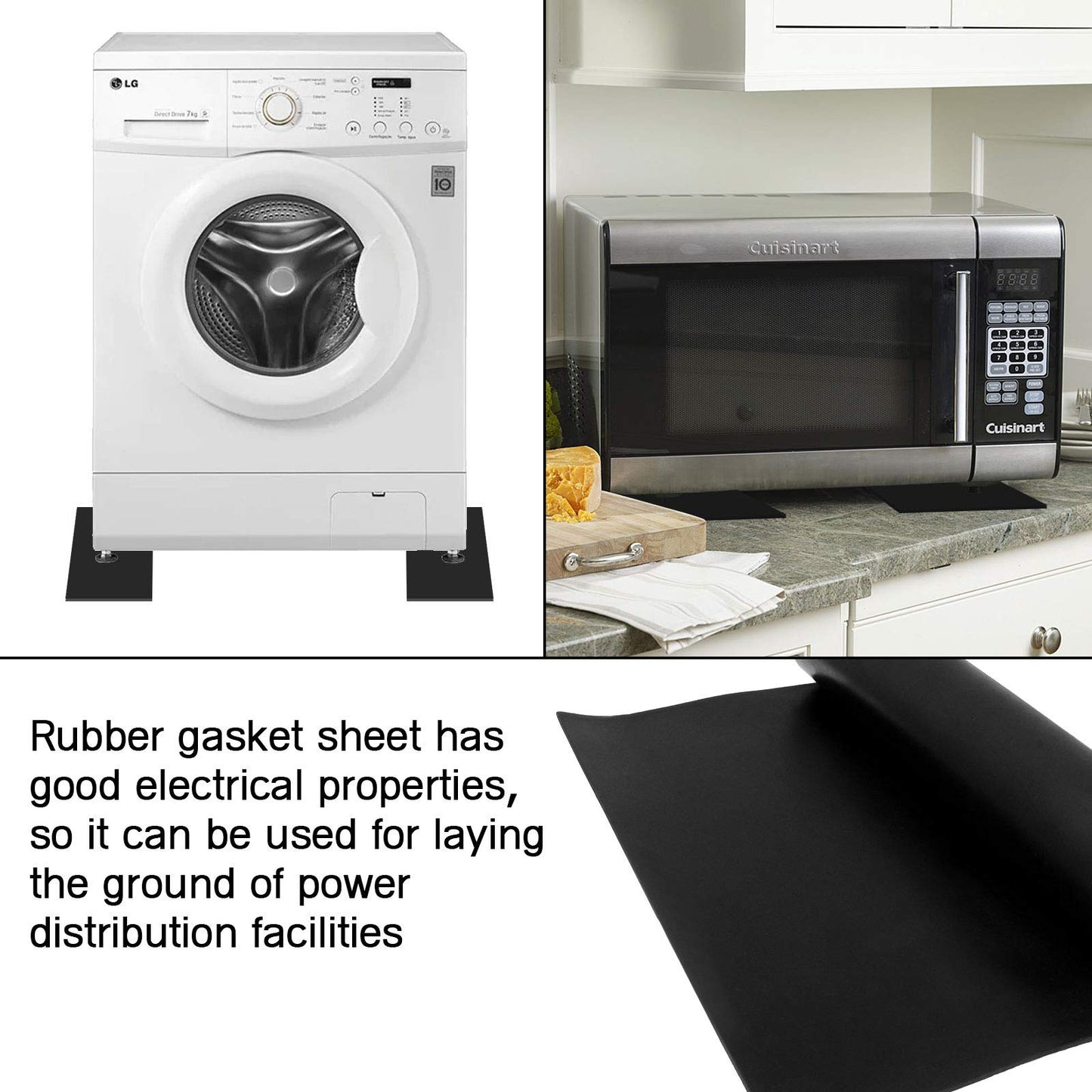 Neoprene Rubber Sheet 1/8" Thick x 16" Wide x 30" Long, Solid Rubber Sheets, Rolls & Strips for Gaskets Material, Pads, Crafts, Weather Stripping, Flooring, Black