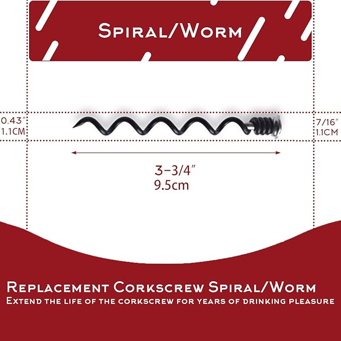 Best 3 Pack Replacement Corkscrew Spiral/Worm for KAYCROWN and BestUtensils Wine Opener