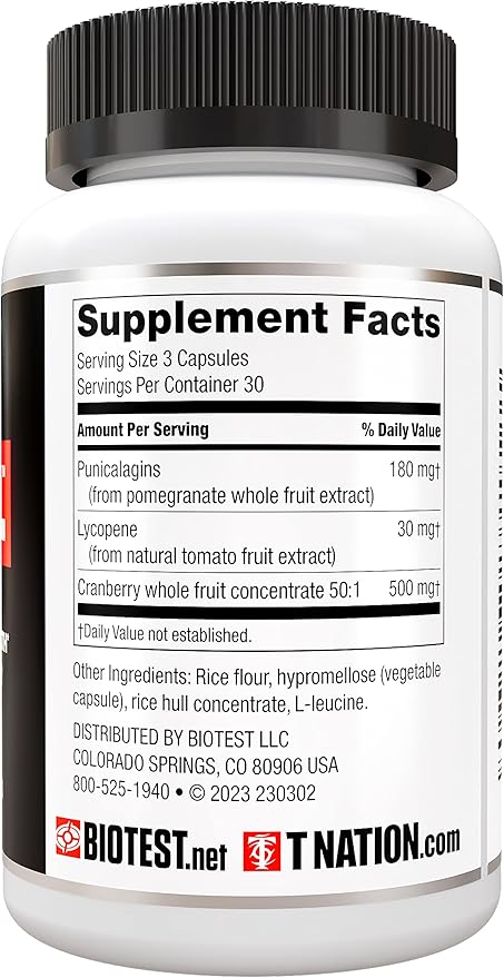 Biotest P-Well Prostate Urinary Tract Support with Pomegranate, Cranberry, Lycopene – 90 Capsules