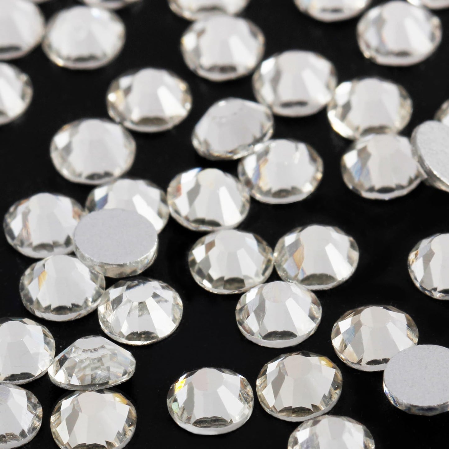 Eleegem 2000PCS SS20 Flatback Rhinestones | 12-Facet Diamond-Cut Glass Gems for Nail Art, Clothing, DIY Crafts |Glue-On Decorati