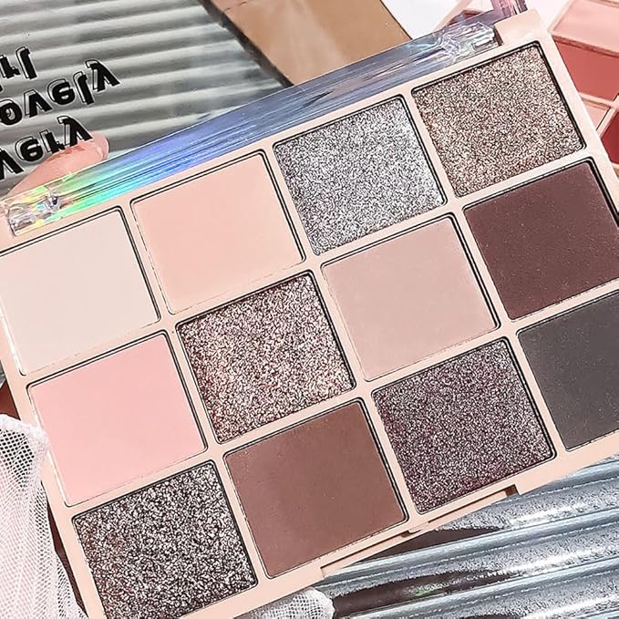 SUAKE Neutral Smokey Eye Shadow Palette,Nude Silver Gray Cream Eyeshadow Palette,Make Up Pallets for Women, Highly Pigmented Long Lasting Naturing-Looking,Blendable,Vegan