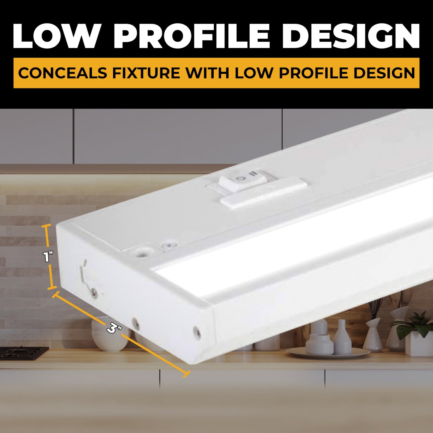 NSL LED Under Cabinet Lighting Dimmable 9 Inch Aluminum Warm White Soft White Cool White White Finish Model LTSPRO-9-WH