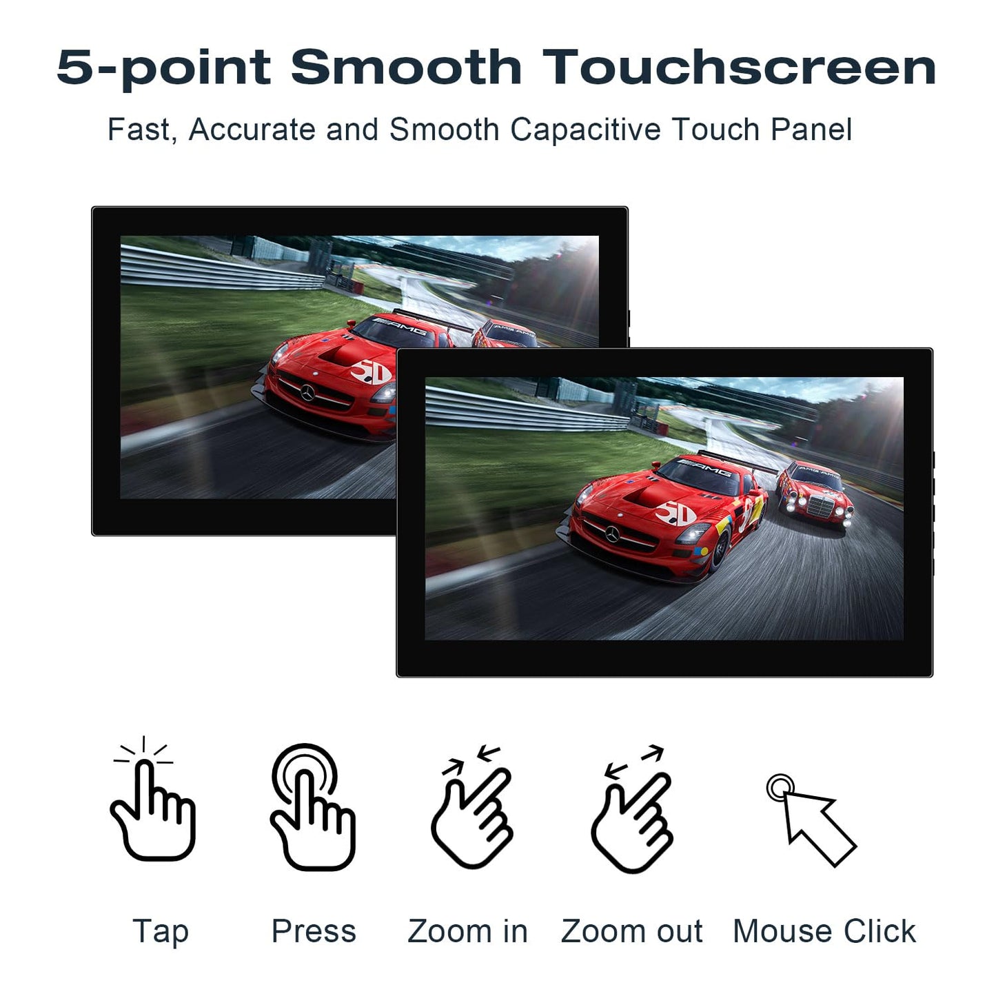 Akntzcs 7 Inch Touchscreen Mini Monitor 1024 X 600 Small Monitor Hdmi Portable Monitor Ips Lcd Display For Laptop Xbox Ps3 Rasp