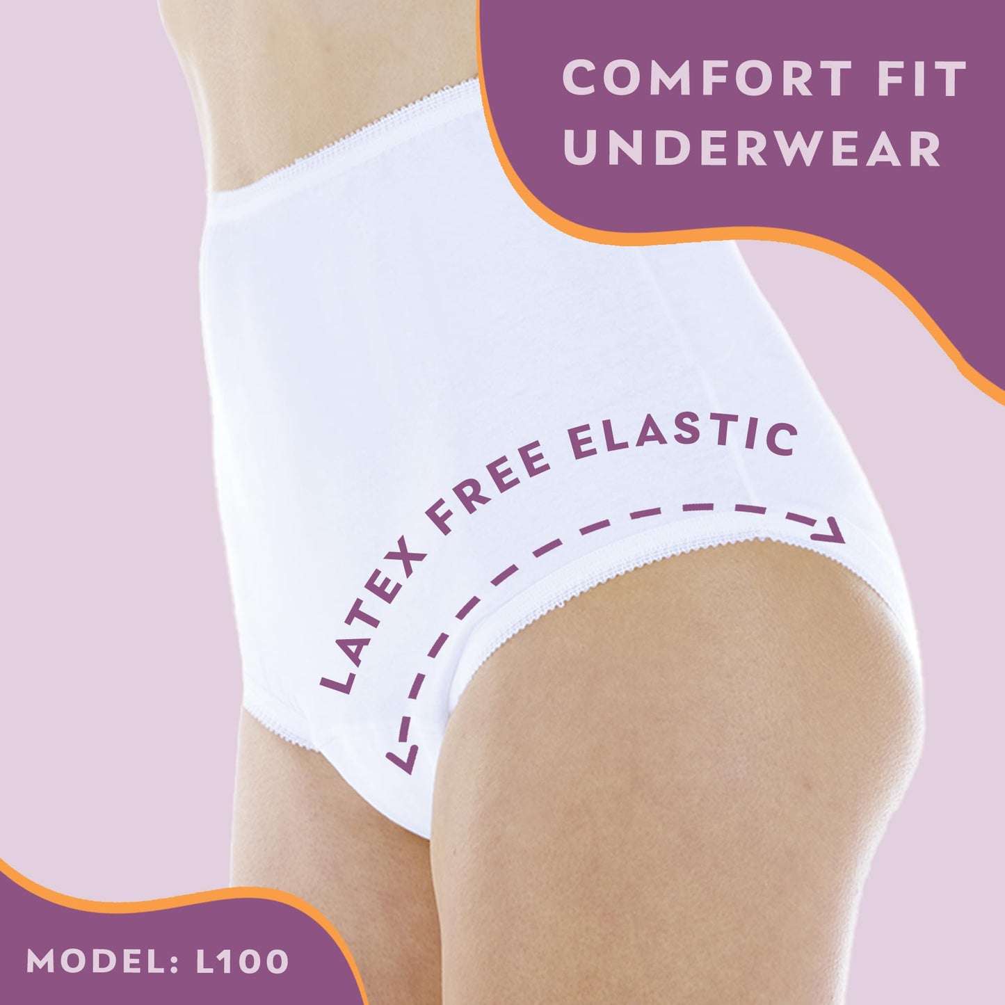 Wearever Women's Cotton Comfort Incontinence Panties for Bladder Control with Regular Absorbency - Reusable & Washable Leak Proof Underwear 150 ml (Pack of 3) (White) (L) (Fits Hip Sizes: 41-42")
