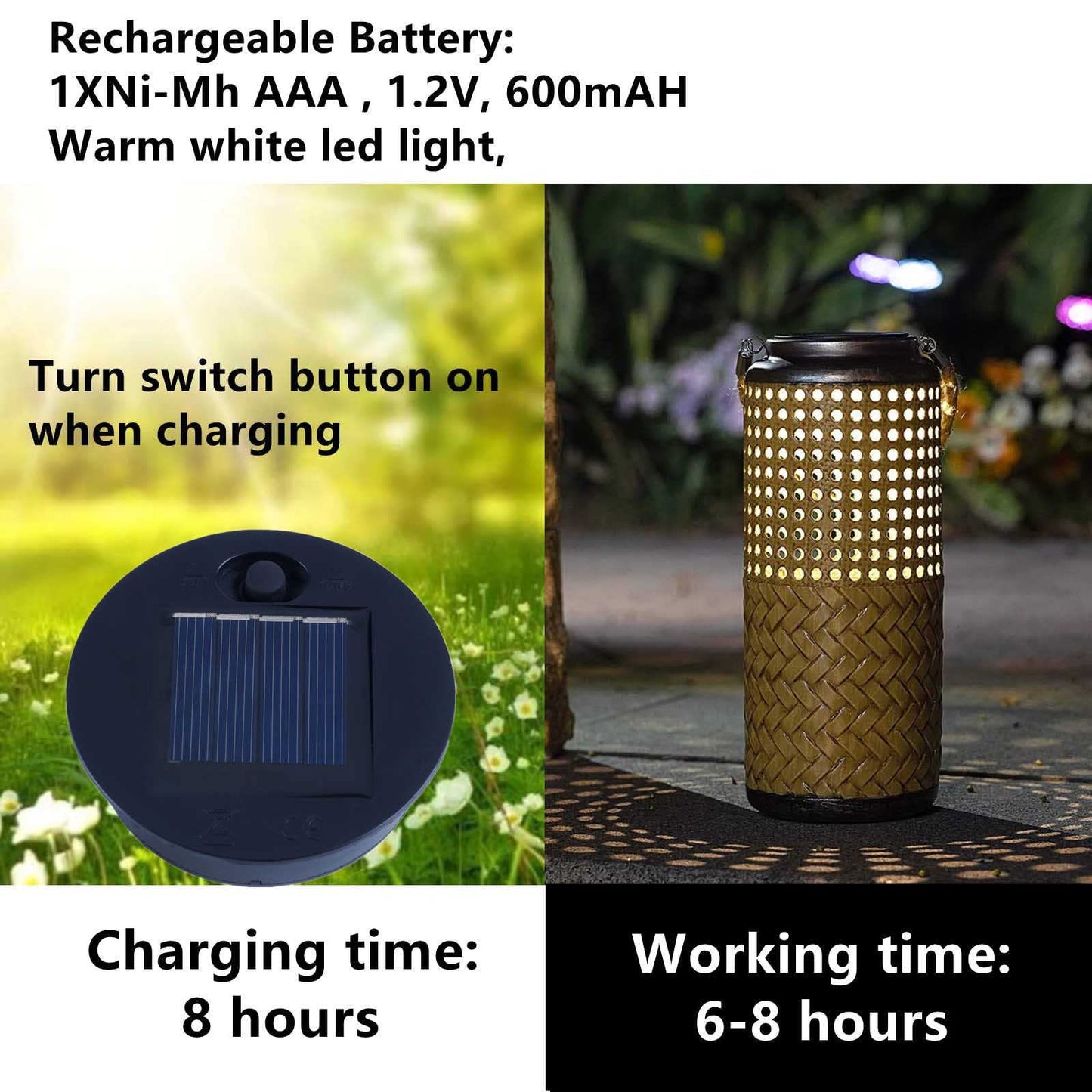 ORIGARDEN Solar Lantern Replacement Top - Waterproof Garden Decor - 2.76 Inch, Warm White, 2 Pack, Model US 3.15in Dancing Lantern Repl-top 02