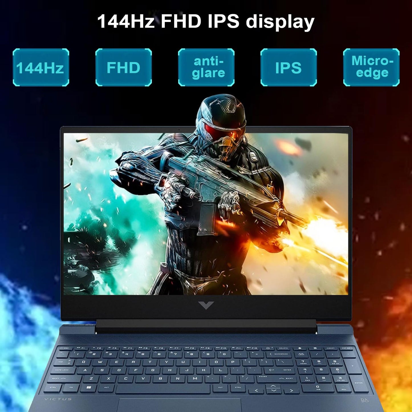 Hp Victus 15.6 I5 Gaming Laptop, 15.6 Fhd 1920*1080 144Hz, Intel Core I5-12450H, Nvidia Geforce Rtx 3050, 64Gb Ram, 4Tb Ssd, Bac