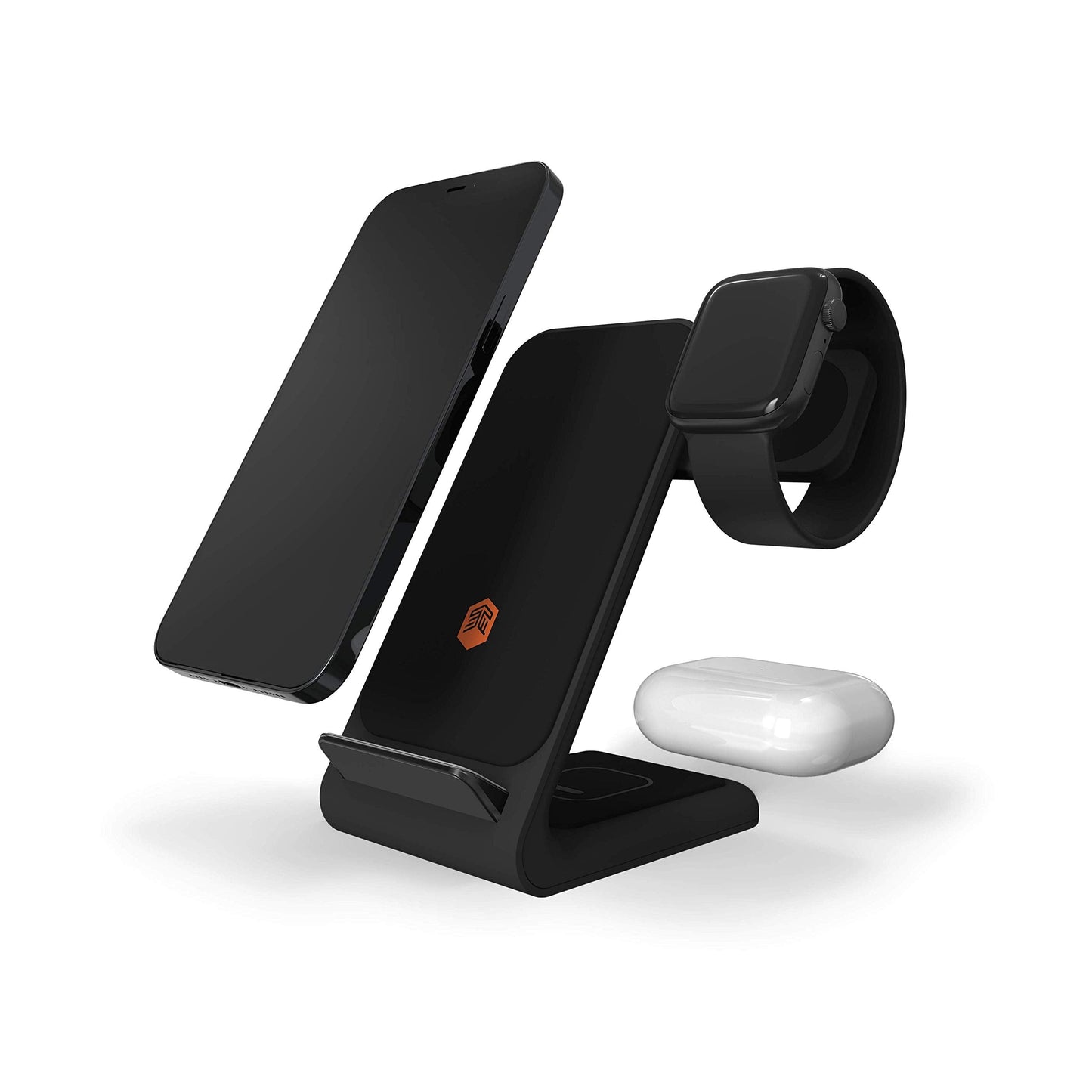 Stm Chargetree Swing 3-In-1 Wireless Charging Station For Iphone/Samsung/Android (15W/7.5W), Airpods (5W), Apple Watch (3W). Qi-