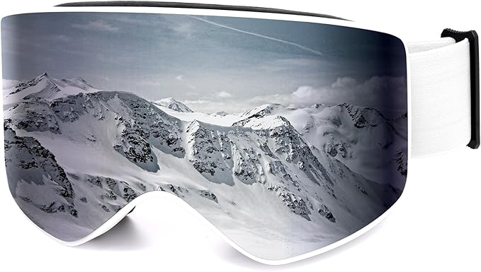 SOJOS Frameless Ski Goggles Men Women, Ultra-Wide 180° Panoramic, UV400 Protection, OTG Compatible SJ3063