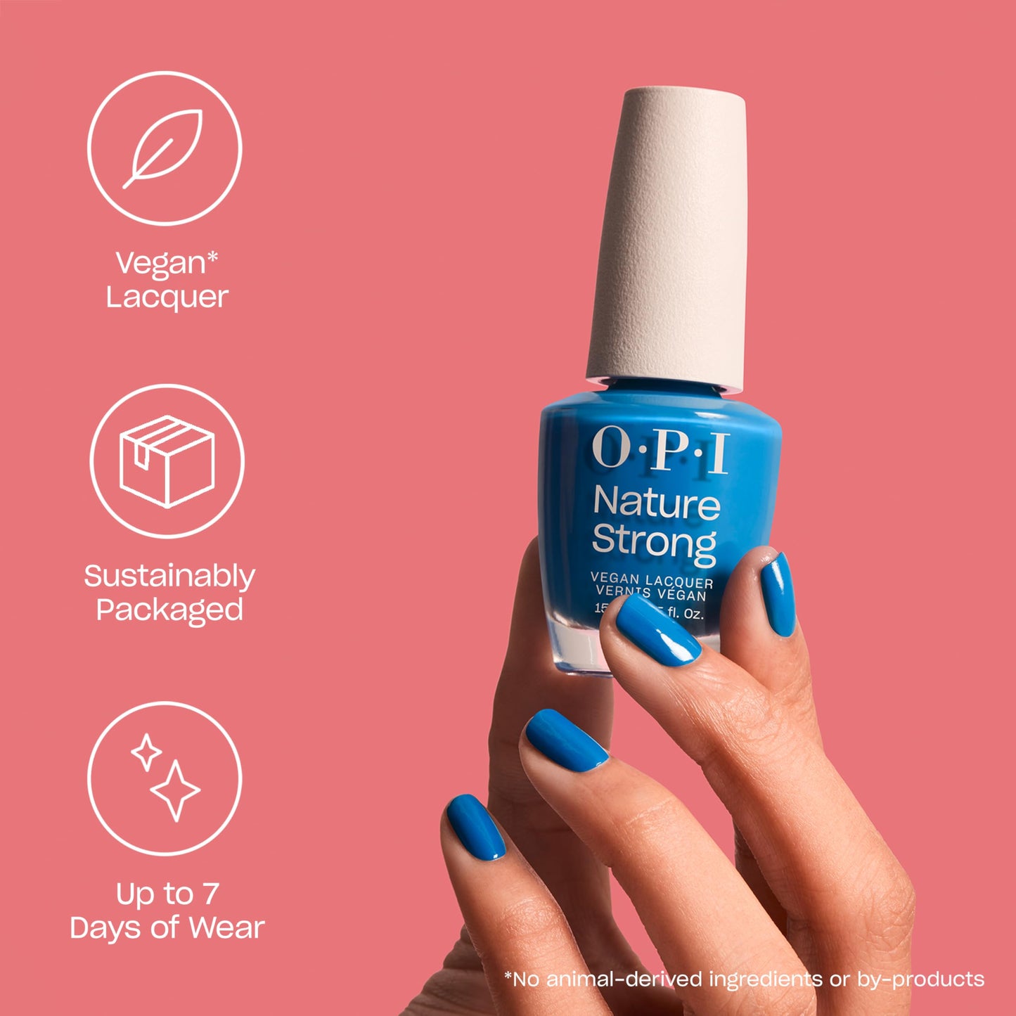 OPI Nature Strong Fresh as a Blue Daisy | Opaque Dark Cool Blue Crme Natural Origin Nail Polish LE | Plant Based, Vegan, Cruelty