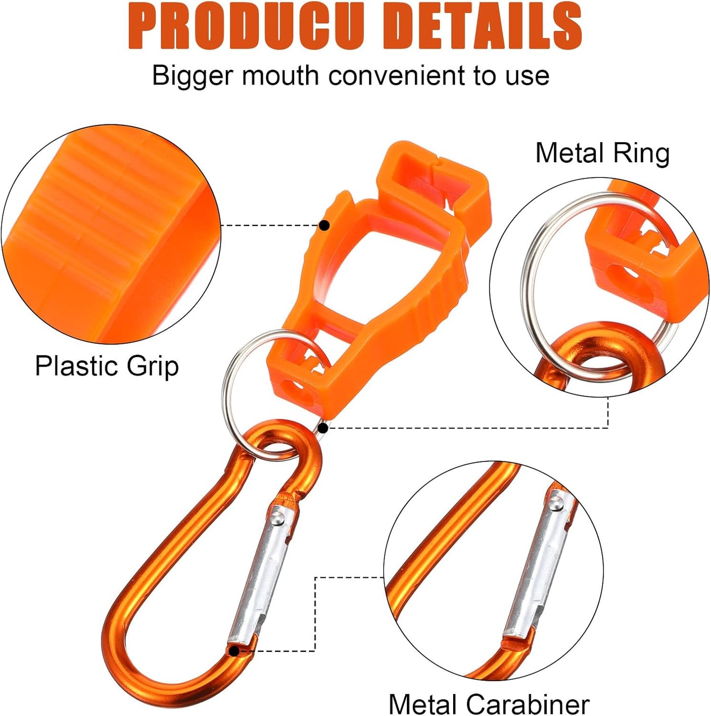 48 PCS Glove Clips for Work – Heavy-Duty Glove Holders with Belt Clips (Black, Red, Yellow, Orange)