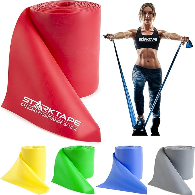 Starktape Resistance Bands Professional 8,16, 25, 50 Yards Bulk Rolls. Latex-Free Elastic Physical Therapy Band. No Scent,...