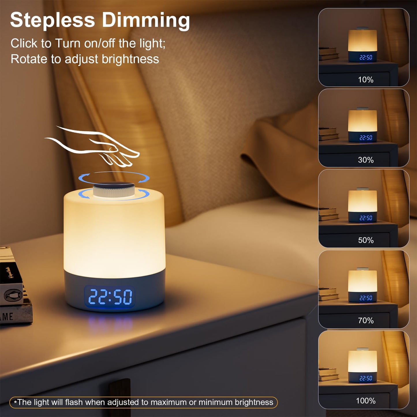 Wobane Night Light For Kids  3 Colors Dimmable Baby Led Lighting  3600Mah Battery Rechargeable With Digital Time  Portable Bedside Lamp For Nursery  Breastfeeding  mature-themeds  Blue