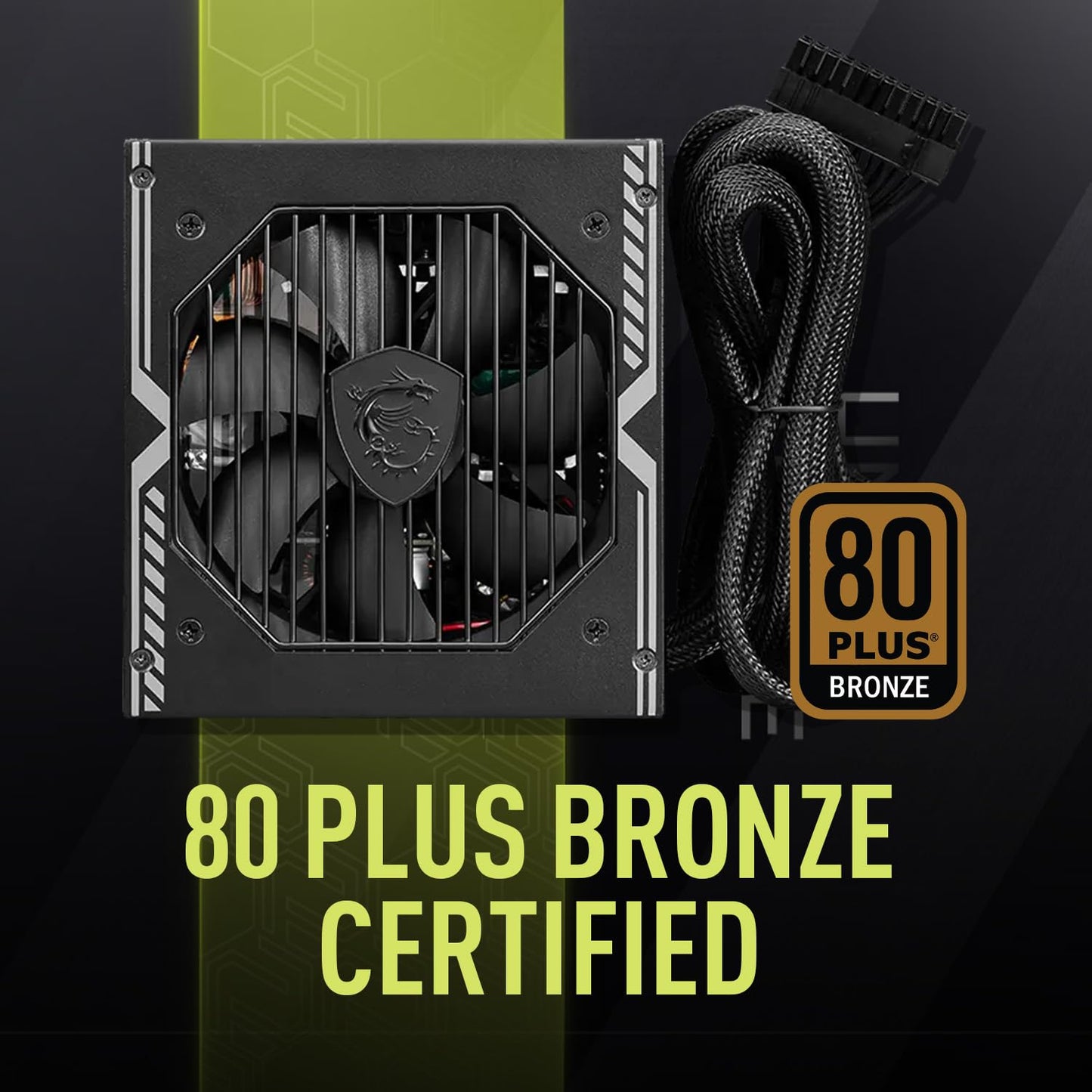 Msi Mag A650Be, Semi-Modular Compact 650W Atx Power Supply, 80+ Bronze, Low-Noise Fan, Active Pfc Design, 5 Year Warranty